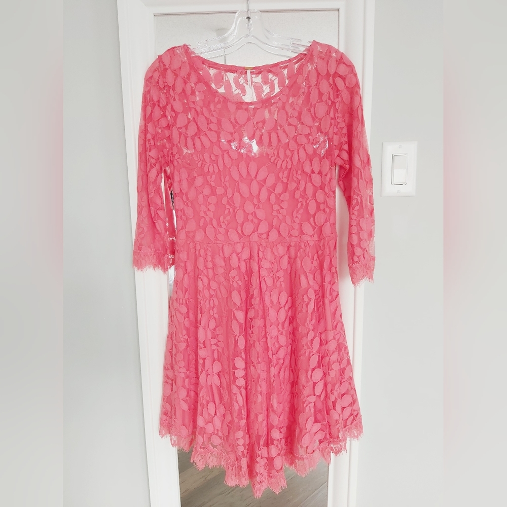 Free People Floral Mesh Dress Size 8